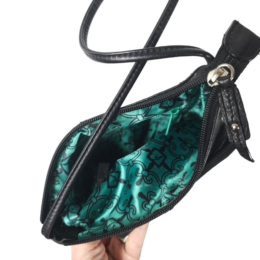 Stone Mountain Black Pebbled Leather Crossbody - Picture 10 of 11